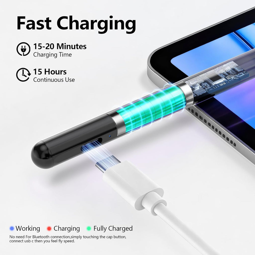 Lápiz óptico para iPad 6-11ª generación 2X carga rápida, rechazo de palma