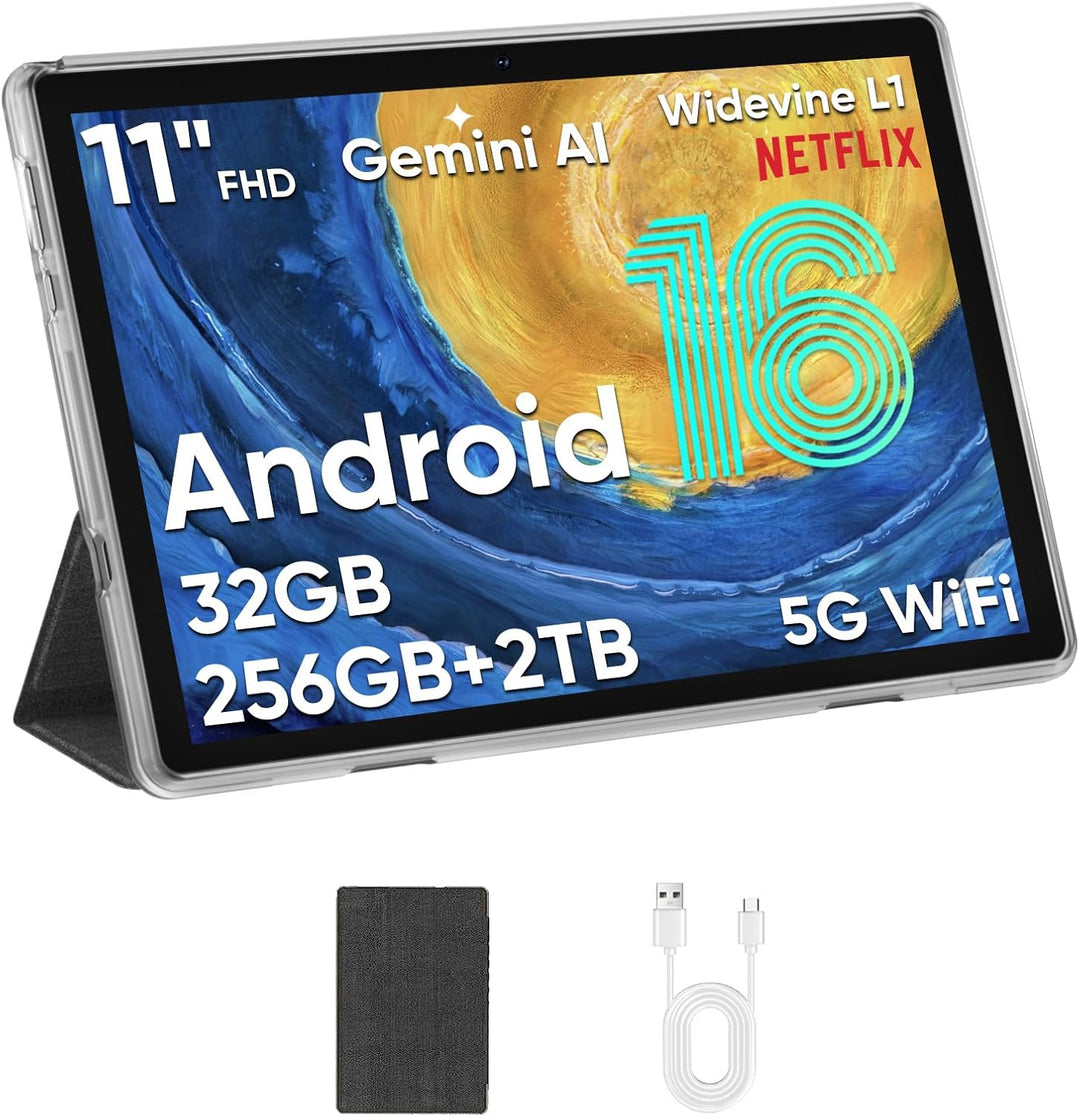 JUNINKE Tablet de 11 pulgadas, Android 16, 32 GB de RAM+256 GB Octa...