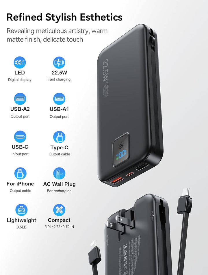 Cargador portátil, cargador de batería de carga rápida de 12000 mAh...