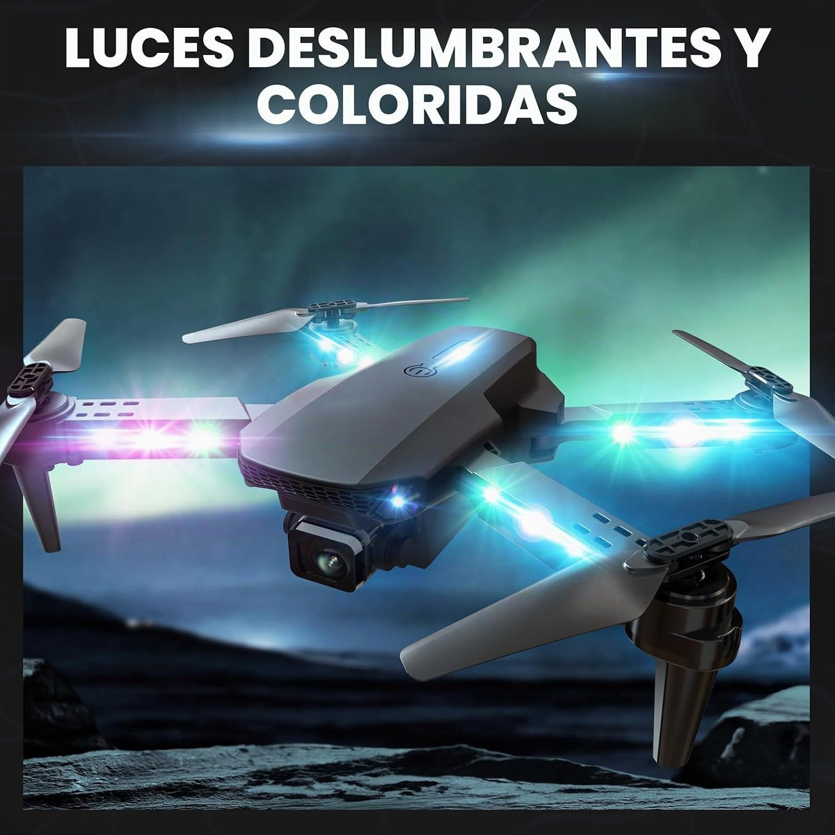 BEZGAR Drone con luces LED para adultos y niños principiantes, negro