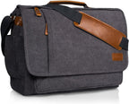 ESTARER Bolso de Mensajero para Computadora Resistente al Agua de Lona, Bolso de Hombro de 15.6 Pulgadas para Laptop para Viaje y Trabajo, Gris