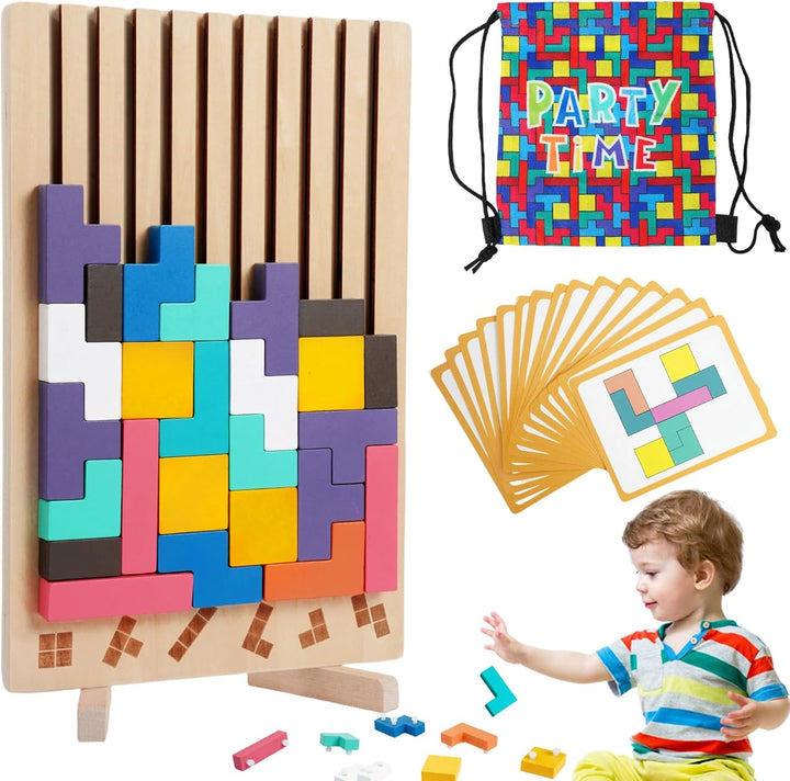 Rompecabezas de madera Montessori 3D de bloque ruso