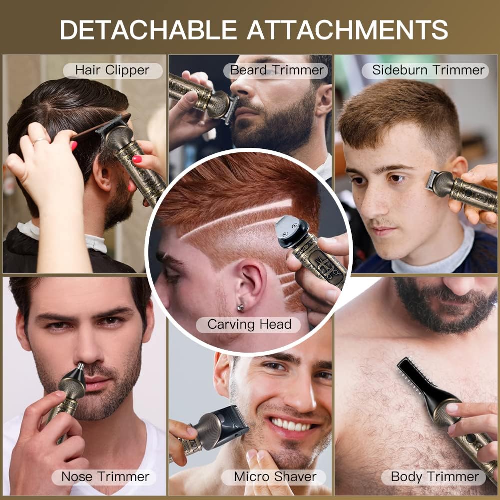 Scttomon Kit de Recortadora de Barba Profesional Cortapelos con Cuc...