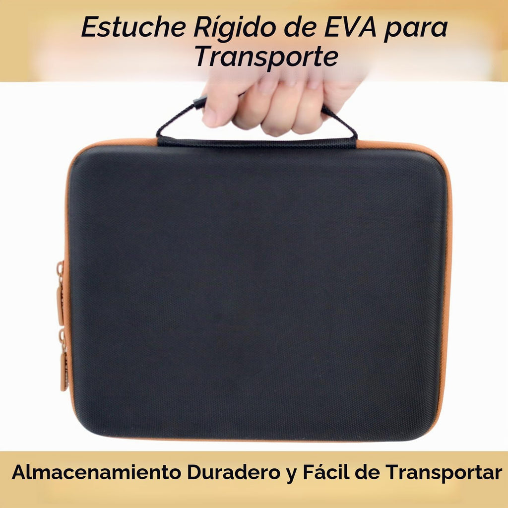 Bucher&Rossini Juego de dominó para adultos con 4 bastidores de dominó dobles de seis juegos de dominó en estuche portátil con 4 soportes de dominó de madera en estuche rígido de EVA, resistente y fácil de llevar, regalo ideal