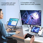 Estación de acoplamiento para Steam Deck y ROG Ally - Base de cubierta de corriente 10 en 1 con HDMI 2.0 4K a 60Hz, Ethernet Gigabit de 1000 Mbps, SD/TF, audio de 0.138 in y USB-C PD de 100 W para carga de velocidad