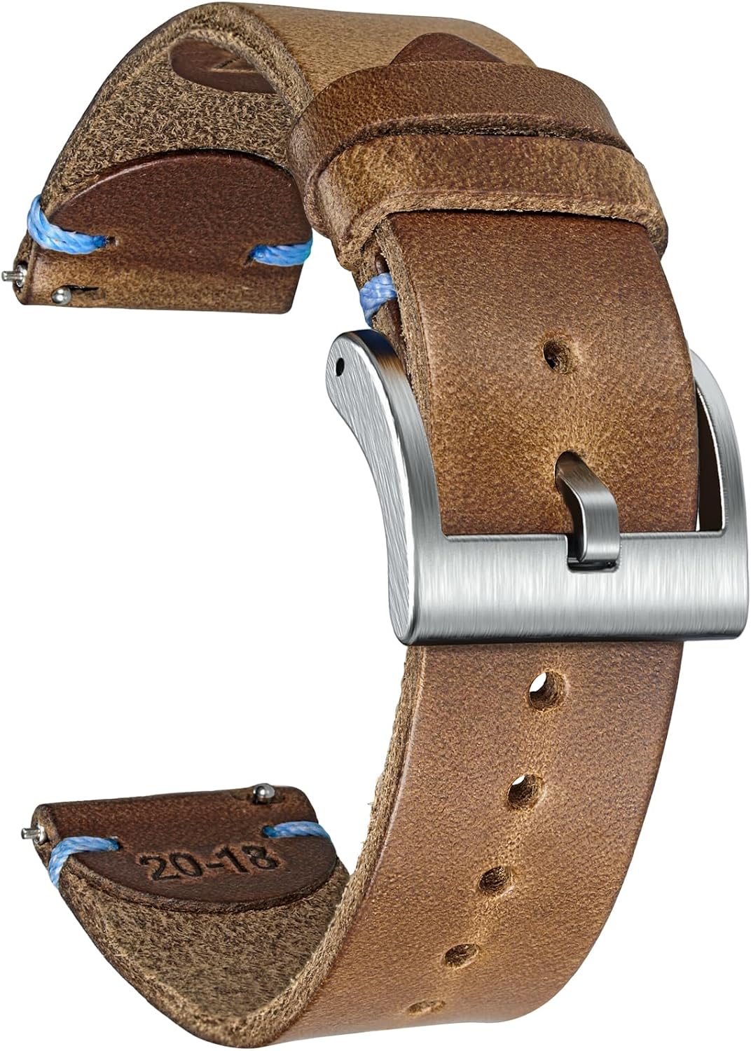 hemsut h Horween - Correas de reloj de cuero para hombre, correa de cuero de liberación rápida para reloj, envoltura de repuesto de 0.71 pulgadas, 0.78 pulgadas, 0.86 pulgadas