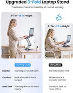 Soporte para laptop de 15 pulgadas para escritorio giratorio de 360°