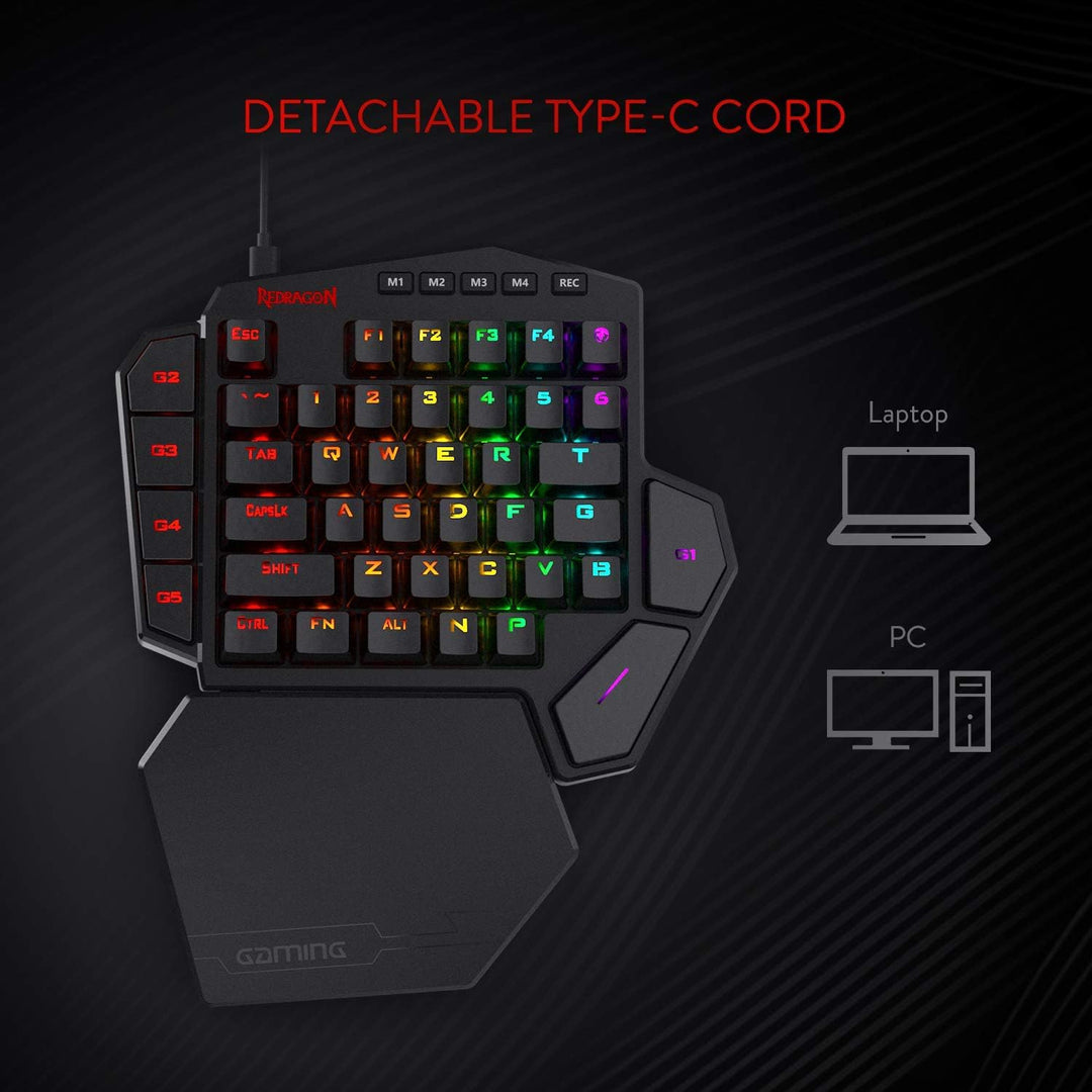 Redragon K585 DITI Teclado mecánico RGB con cable para juegos con u...