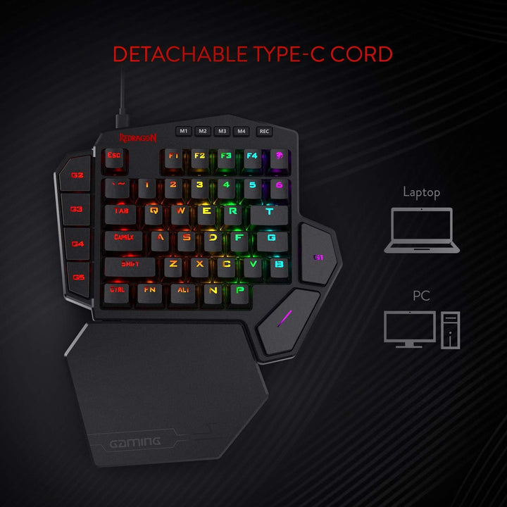 Redragon K585 DITI Teclado mecánico RGB con cable para juegos con u...