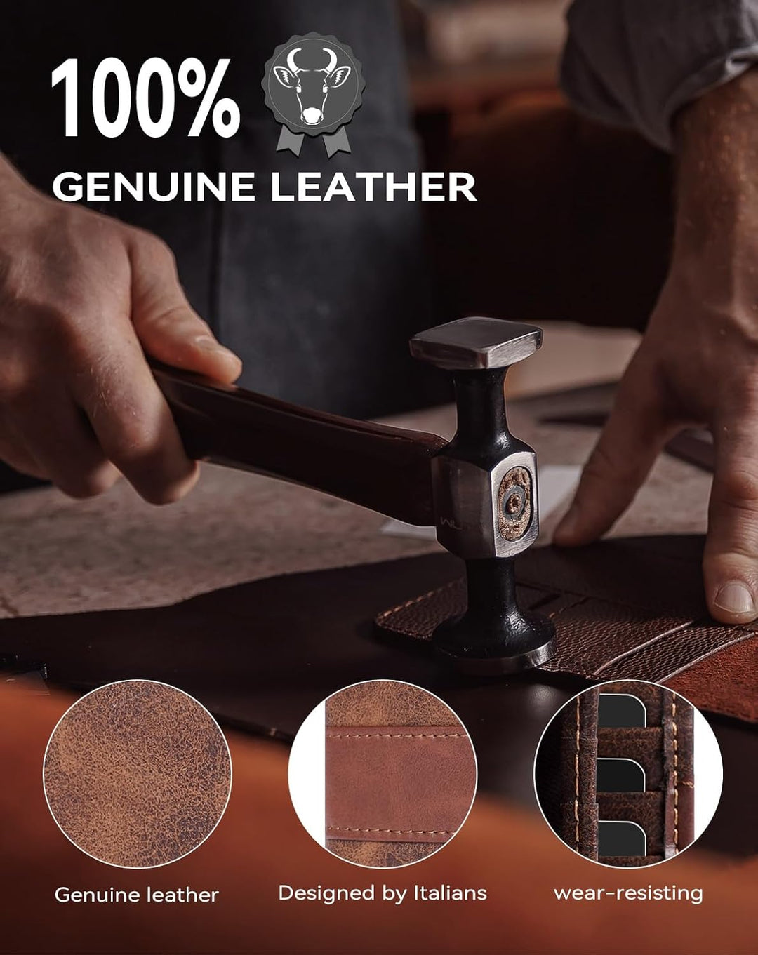 Swallowmall Cartera RFID de cuero genuino para hombre, billetera pl...