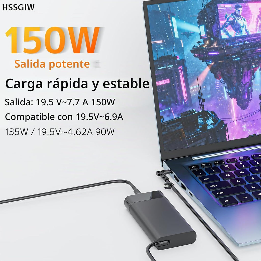 Cargador portátil de 150 W para HP ZBook OMEN Victus Pavilion Blue Tip