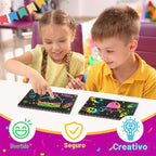 Recuerdos de fiesta para niños 4-8-12: Paquete de 36 manualidades Rainbow Scratch Art