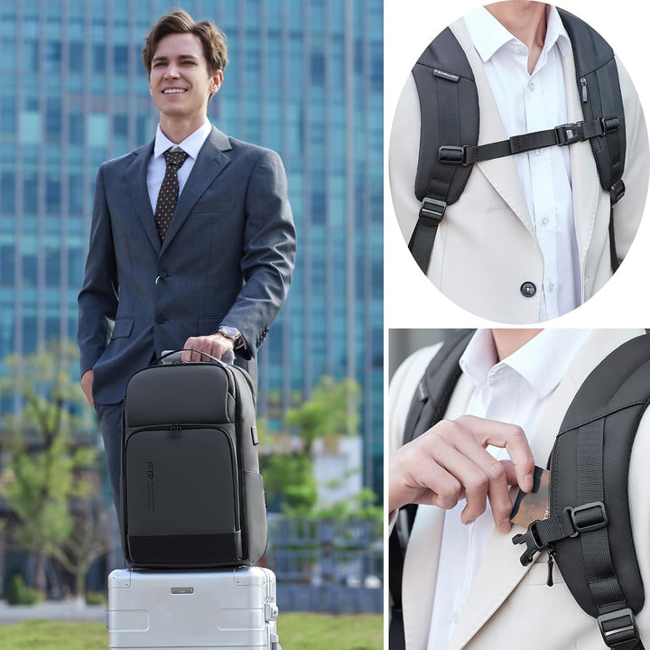 Mochila para portátil de 17 pulgadas para hombre de FENRUIEN, Gris,...