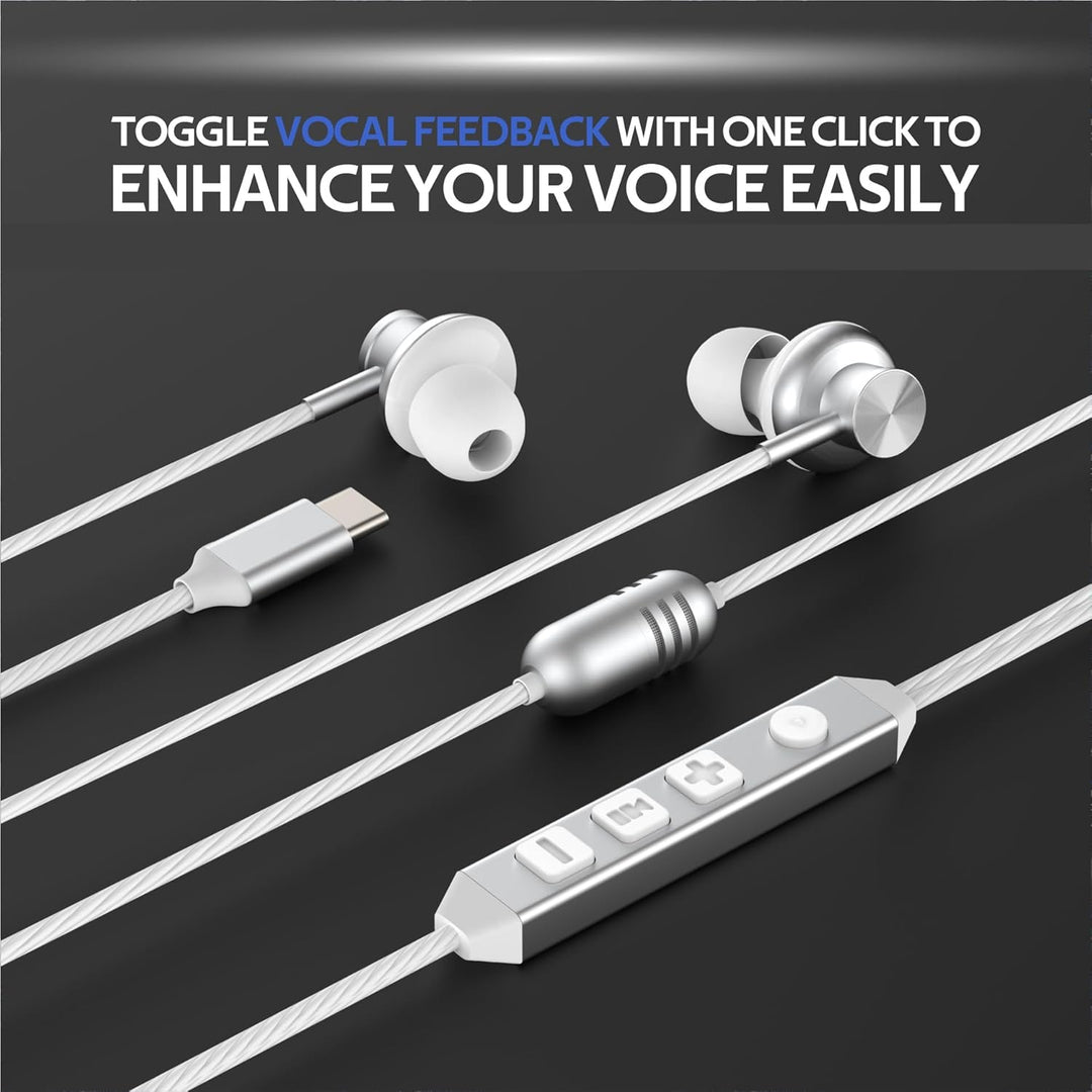 Bhvrtls Auriculares intrauditivos USB-C con cable, auriculares con...