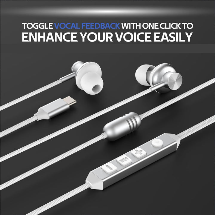 Bhvrtls Auriculares intrauditivos USB-C con cable, auriculares con...