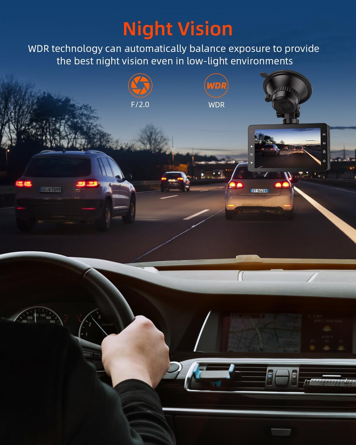 Dash Cam 1080P FHD - Cámara de tablero frontal para automóviles, cámara de tablero con ángulo amplio de 176°, visión nocturna, monitor de estacionamiento, grabación en bucle, sensor G, tarjeta SD 32G, tipo C