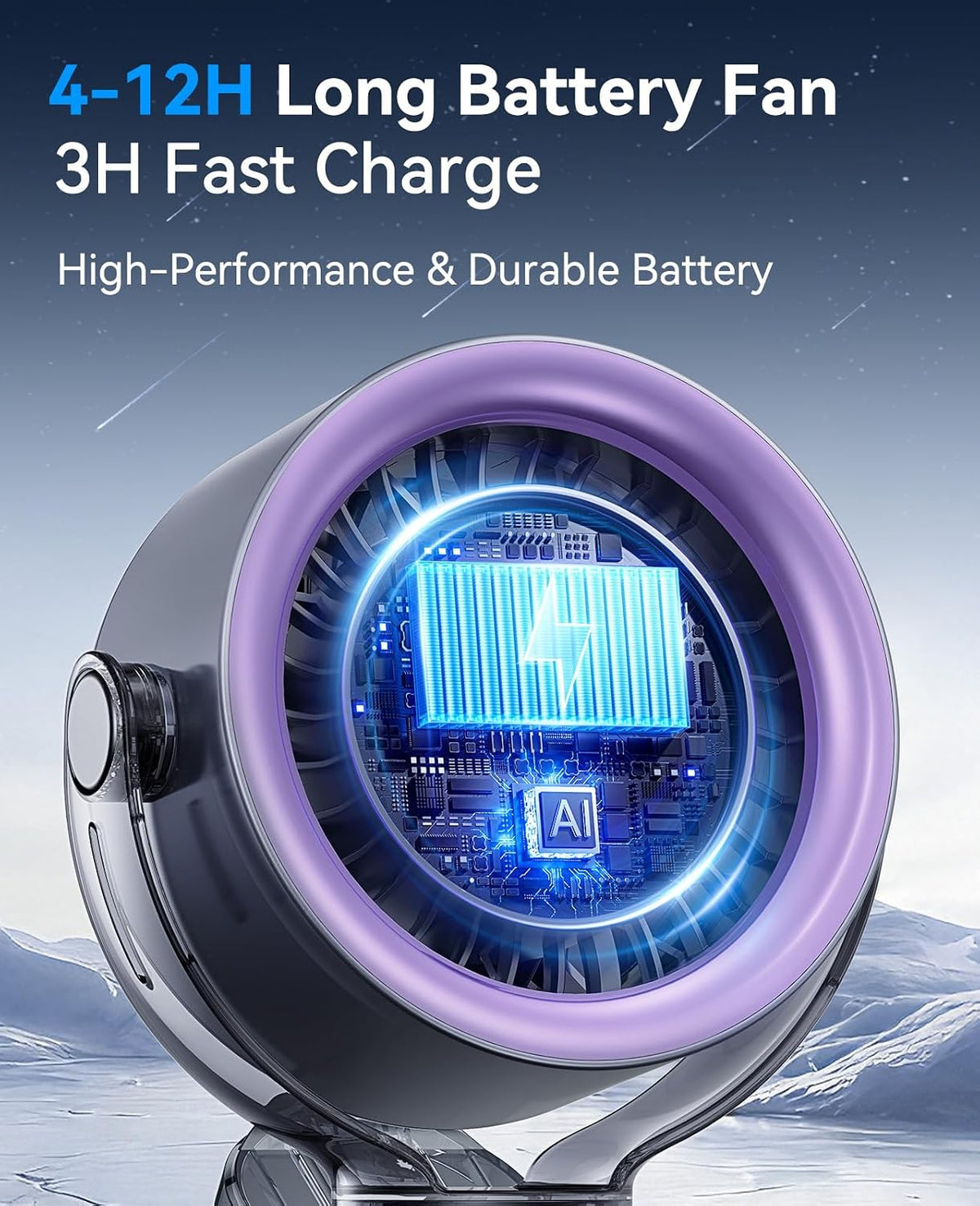 KIMMOO Ventilador portátil recargable de 4000 mAh, control táctil d...