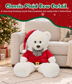 MaoGoLan Peluche de Navidad de 39 pulgadas, oso de peluche grande