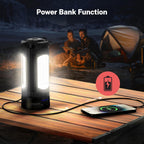 Lámpara OGERY Luz de camping recargable de 10000mAh con soporte 2 m de altura máxima, luz de trabajo inalámbrica con 3 cabezales de lámpara LED, 2200 lúmenes, equipo esencial de camping, linterna de