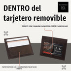 Billetera para hombre con soporte extraíble para identificación, bloqueo