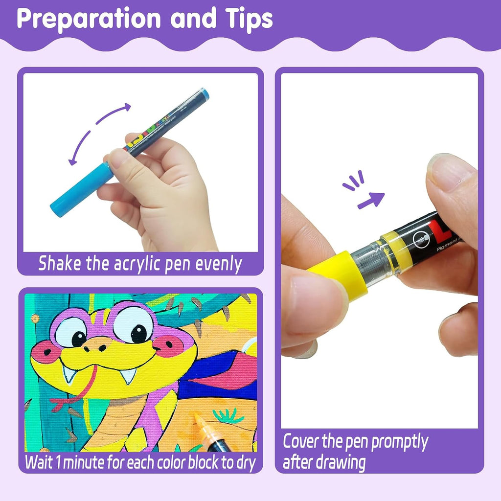 SNEILJOY Kit de pintura por números para niños de 4 a 12 años, juego de 3