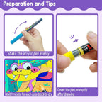 SNEILJOY Kit de pintura por números para niños de 4 a 12 años, juego de 3