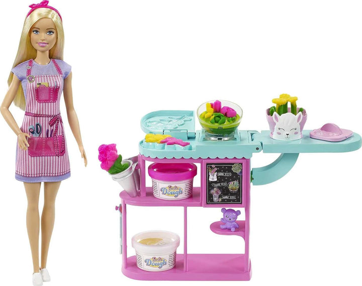 Barbie Muñeca y juego de floristería, estación de fabricación de fl...