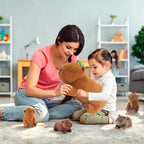 Capybara - Peluche con 4 bebés en la barriga, lindo animal de peluche