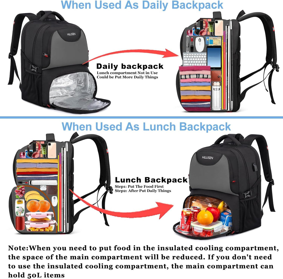 Mochila con Bolsa de Almuerzo, Mochila Hielera Aislada con Caja de...