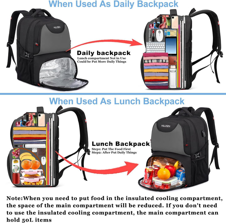 Mochila con Bolsa de Almuerzo, Mochila Hielera Aislada con Caja de...