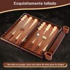 Juego de backgammon de madera hecho a mano, juego de mesa grande de 16 pulgadas con piezas de gran tamaño, juego clásico de estrategia para 2 jugadores, perfecto para adultos y niños