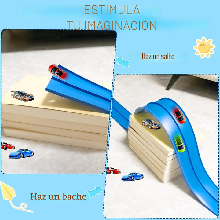 Flex Track - Juego de iniciación de 15 pies, pista de rampa flexibl...