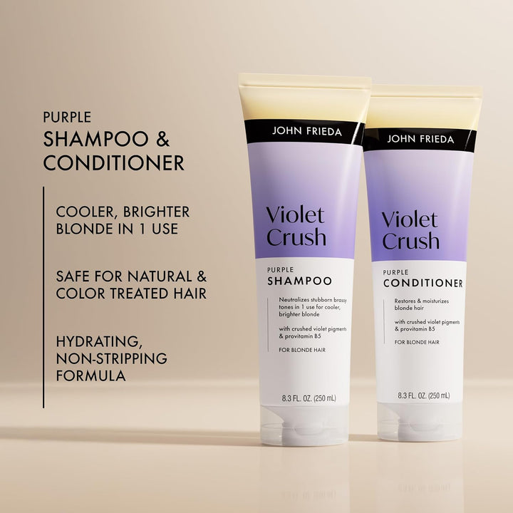 John Frieda Violet Crush - Paquete de champú y acondicionador morad...