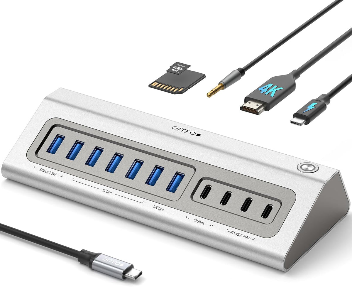 Gitfos, hub USB, alimentado