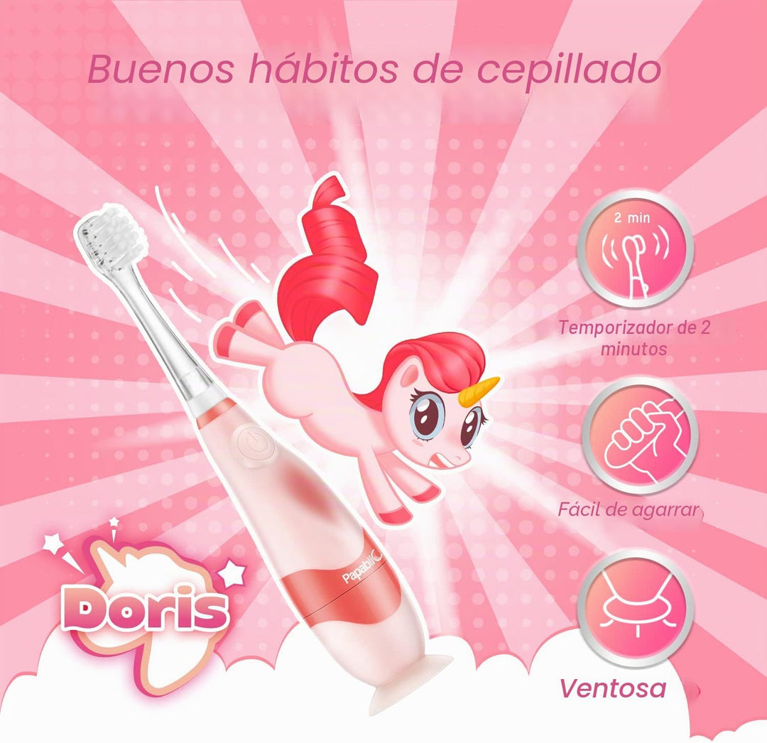 Papablic Cepillo de Dientes Eléctrico Sónico para Niños Pequeños de...