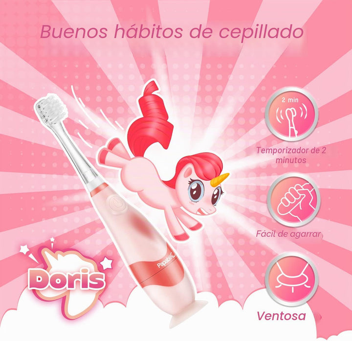 Papablic Cepillo de Dientes Eléctrico Sónico para Niños Pequeños de...