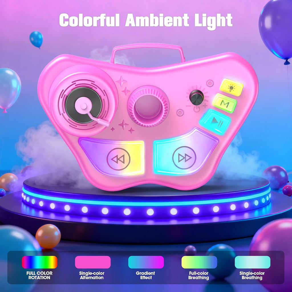 Máquina de karaoke para niños de 3, 4, 5, 6, 7, 8 años, micrófono recargable para niños, regalo de Navidad, cumpleaños, juguete para cantar para niñas de 3 a 5 4 a 6 años, altavoz Bluetooth con 2