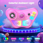 Máquina de karaoke para niños de 3, 4, 5, 6, 7, 8 años, micrófono recargable para niños, regalo de Navidad, cumpleaños, juguete para cantar para niñas de 3 a 5 4 a 6 años, altavoz Bluetooth con 2