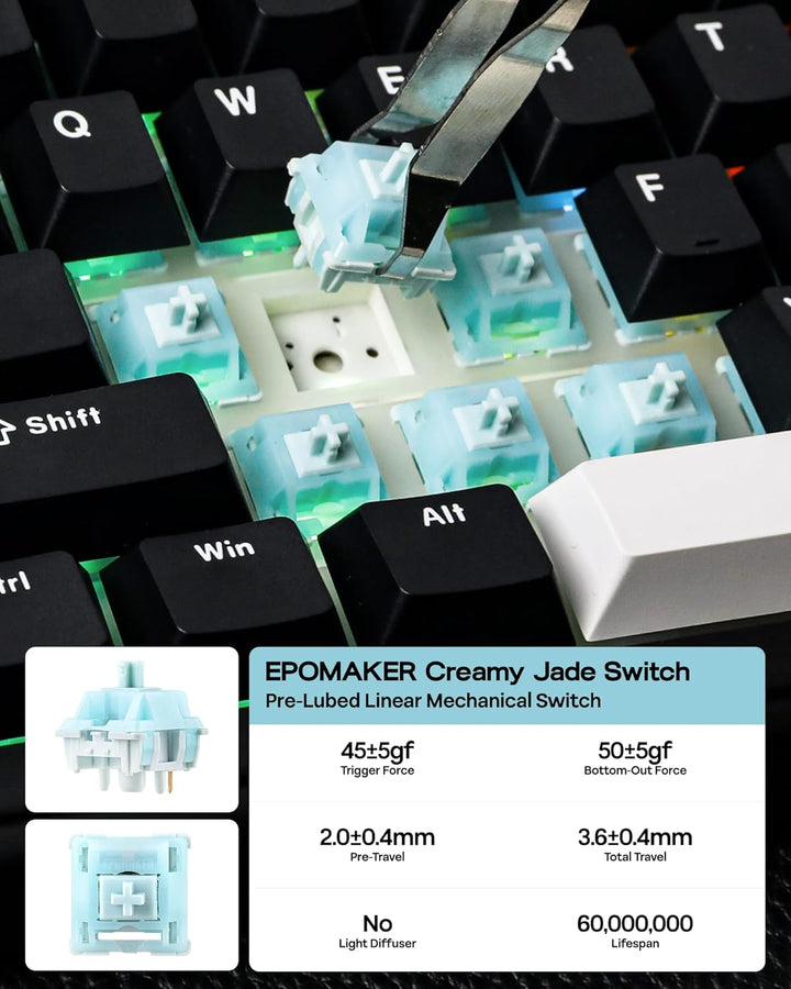 EPOMAKER TH99 Teclado mecánico inalámbrico de tres modos con baterí...