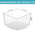Vtopmart Paquete de 4 cubos de almacenamiento transparentes extra grandes
