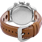 Reloj cronógrafo Invicta Rally S1 para hombre, de acero inoxidable, con correa de cuero marrón