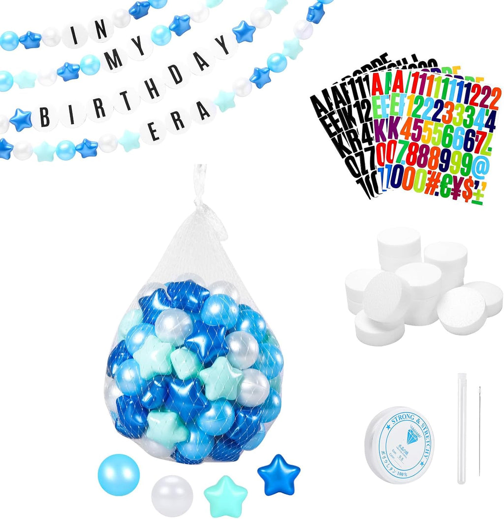 Pulsera gigante de la amistad DIY Cartel de cumpleaños de 100 bolas Kits en la era de mi cumpleaños, pancarta famosa cantante personalizable, guirnalda, círculos de espuma, bolas de plástico,