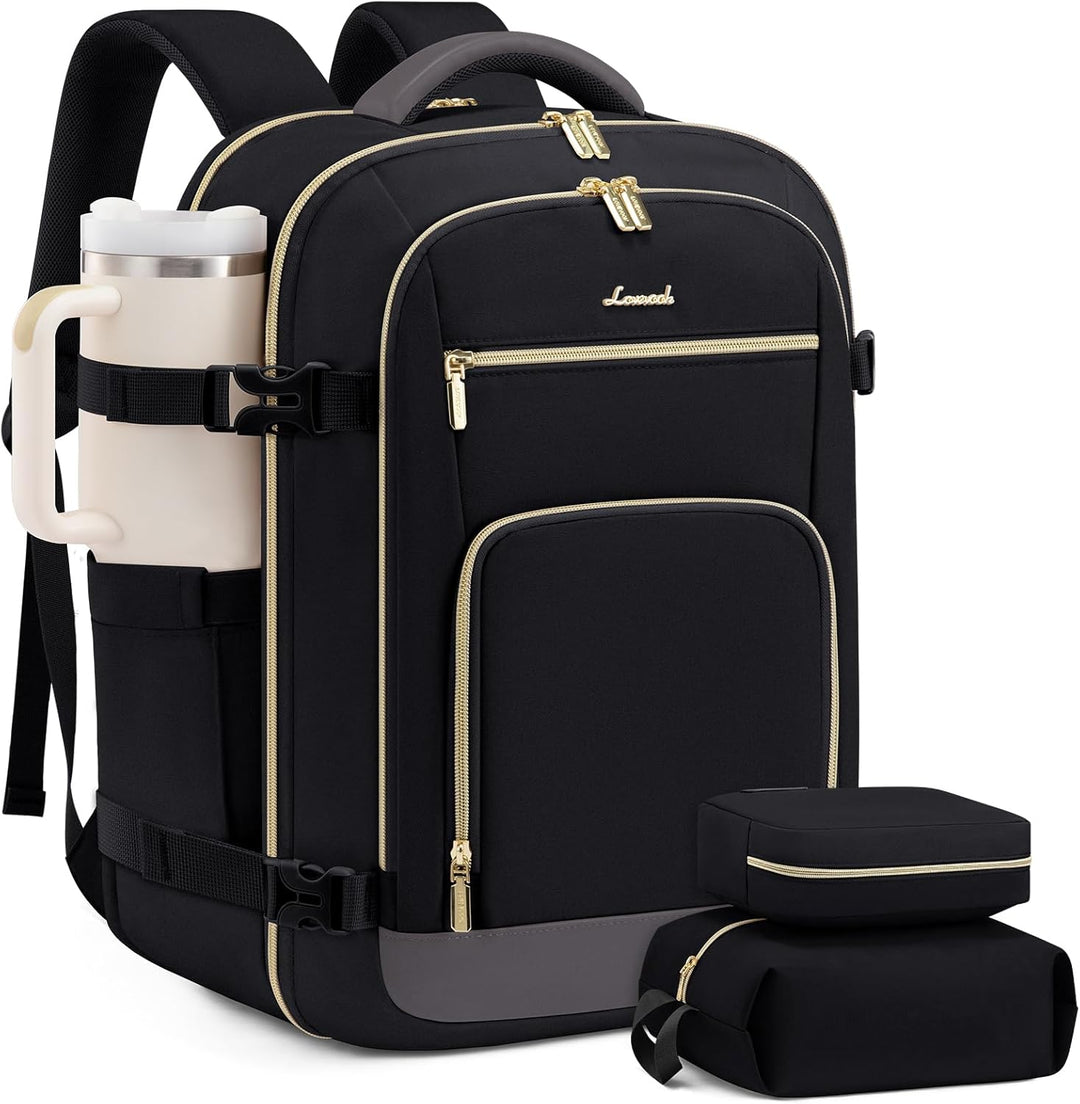 LOVEVOOK Mochila de viaje para mujer y hombre, Negro-gris