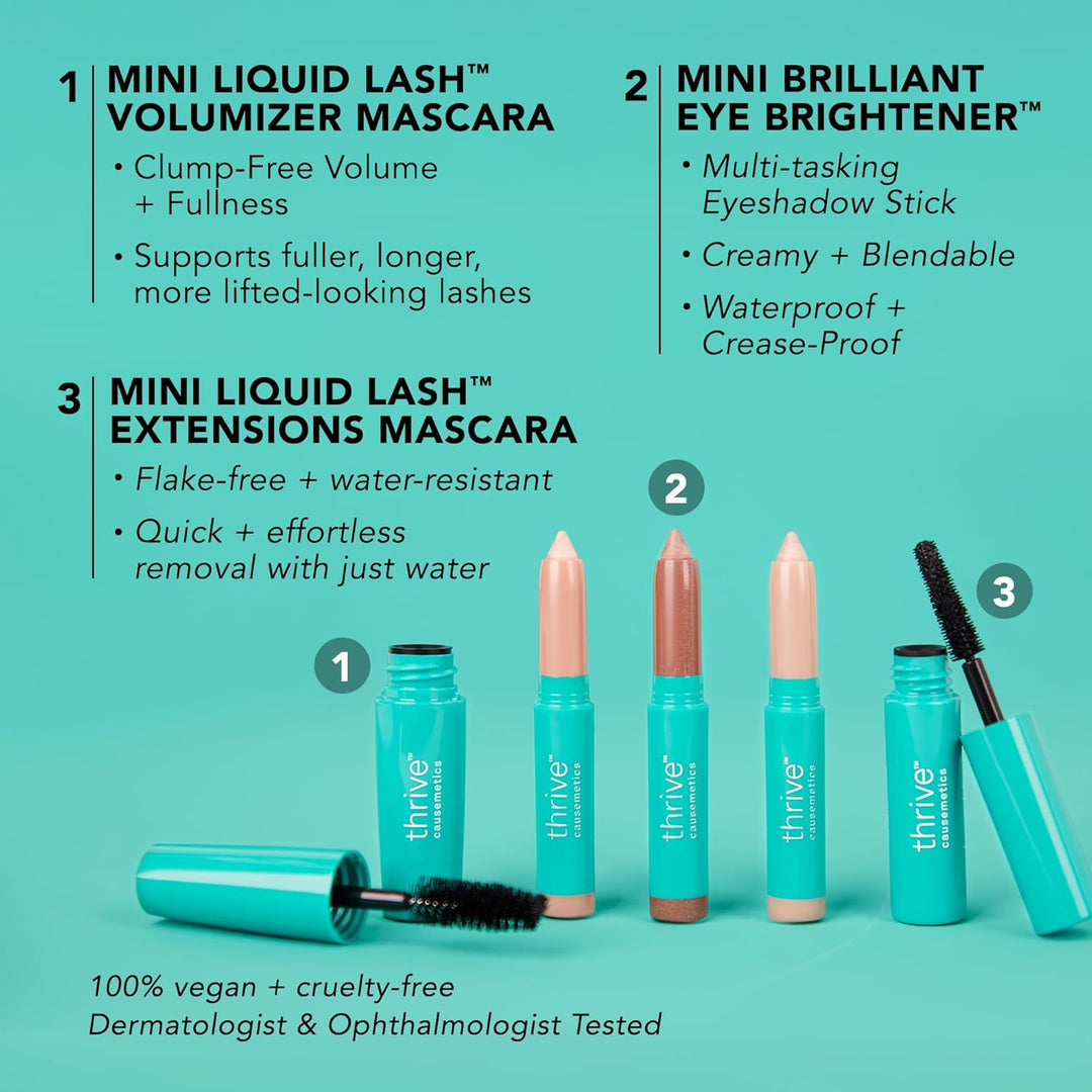 Thrive Causemetics Mini Makeup Essentials, Set de regalo para mujer...
