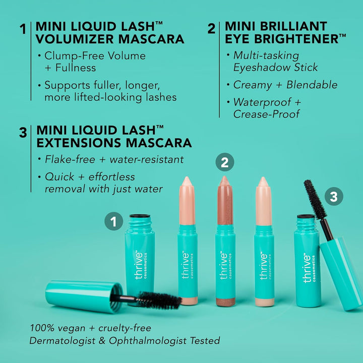 Thrive Causemetics Mini Makeup Essentials, Set de regalo para mujer...