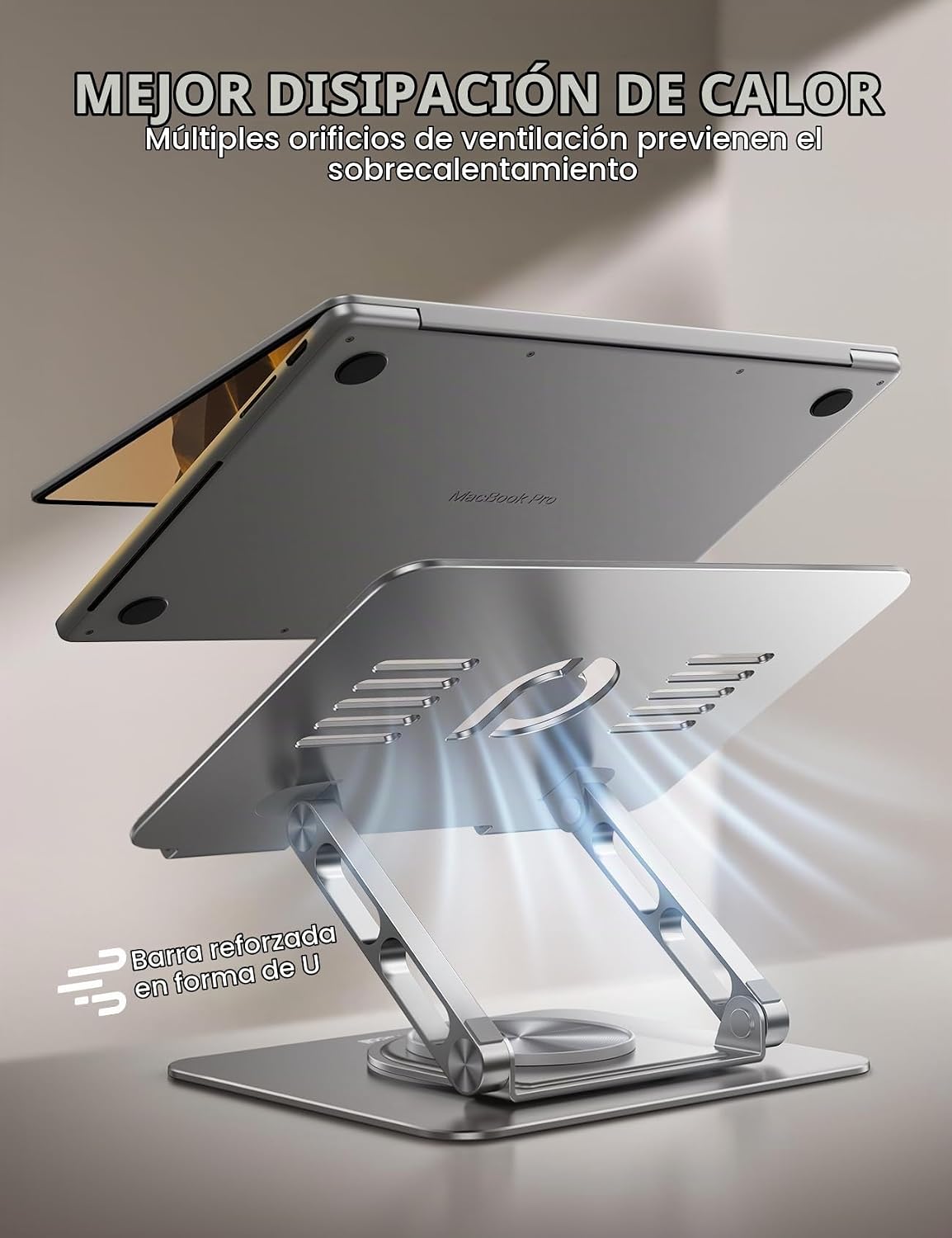 Lamicall - Soporte ajustable para laptop para escritorio - Base gir...