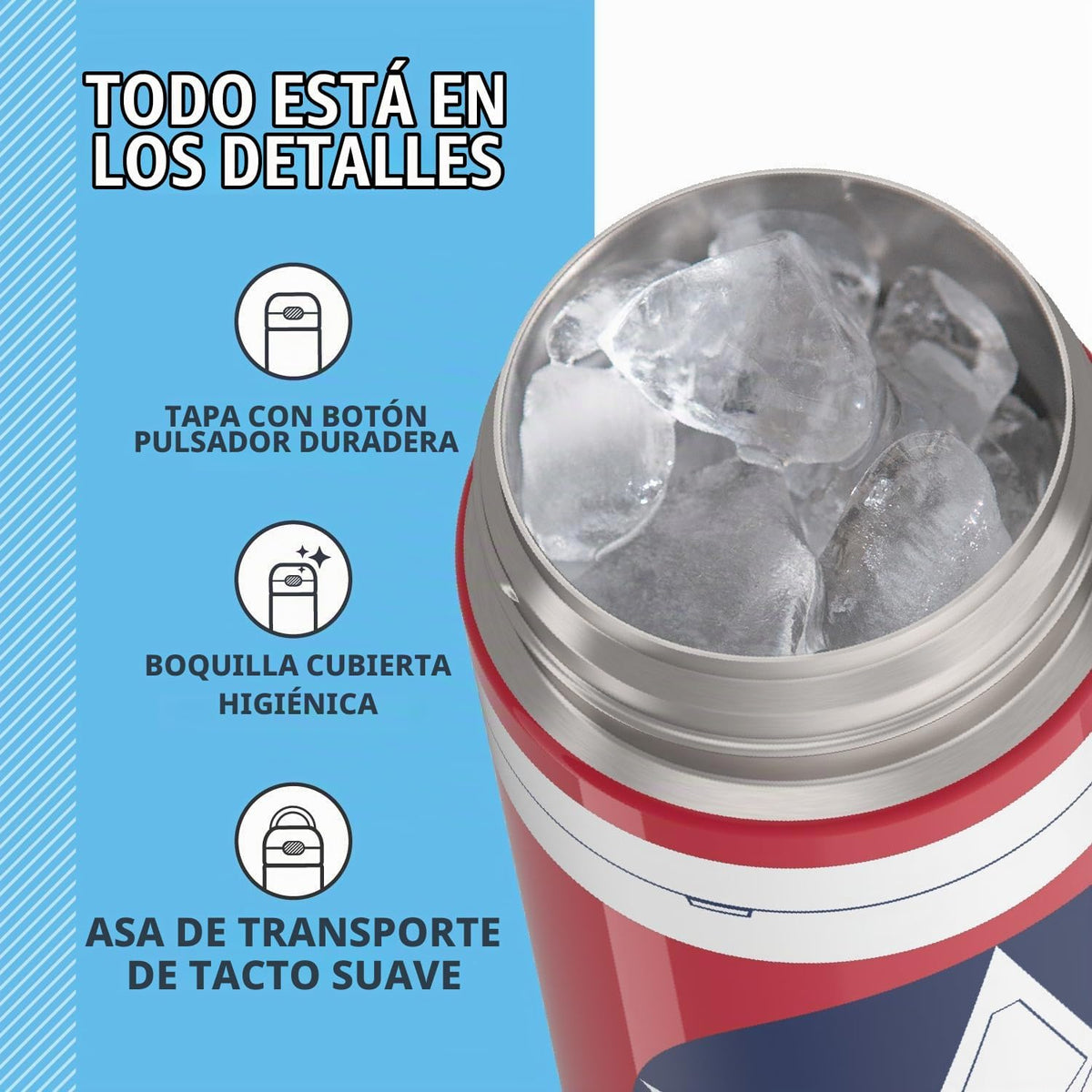THERMOS FUNTAINER - Botella de agua con boquilla, 16 onzas, Capitán América