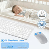 Teclado y ratón inalámbricos, GALENMORO Combo silencioso y silencio...