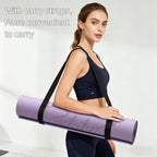Tapete de yoga extra grande de 0.394 in de grosor, ancho y largo, antideslizante, resistente a desgarros, para entrenamientos en interiores, hogar, pilates y gimnasio, adecuado para hombres y mujeres