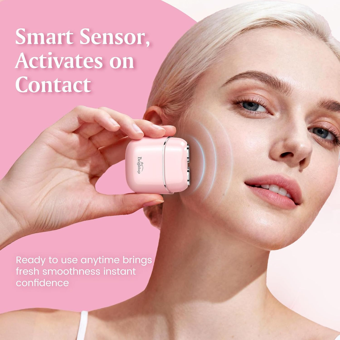 Brightup - Afeitadora facial sin dolor para mujer, piel suave en ca...
